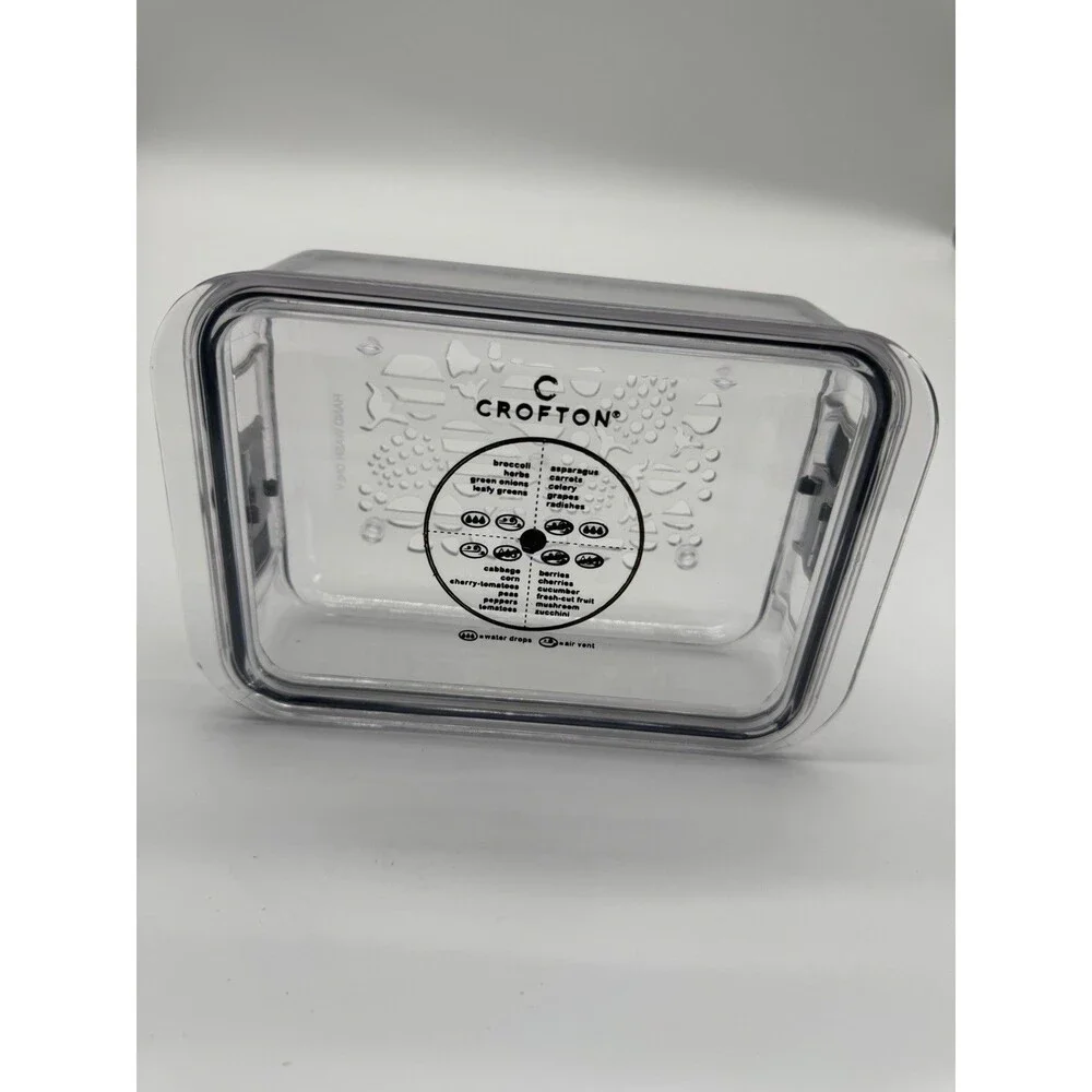 Crofton adjustable refrigerator vegetable storage container - Clear with lid